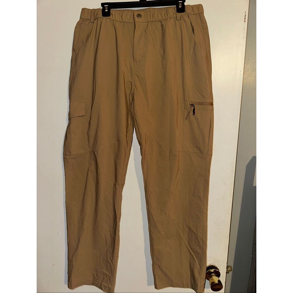Outdoor Sports Men's Size XXL Tan Lightweight Zipper Pocket Quick Dry pants carg